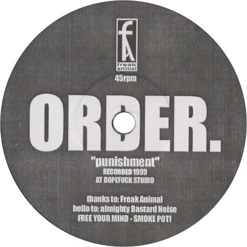 Order. : Punishment (7", EP)