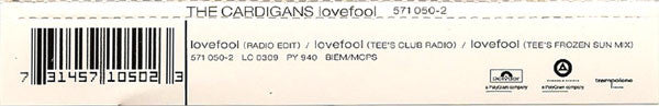 The Cardigans : Lovefool (CD, Single, RE)