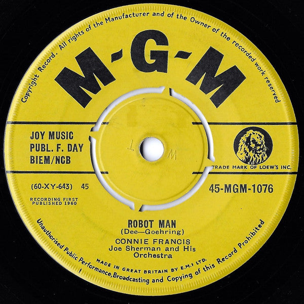 Connie Francis : Mama / Robot Man (7", Single)
