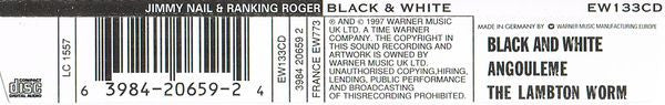Jimmy Nail With Ranking Roger : Black & White (CD, Single)