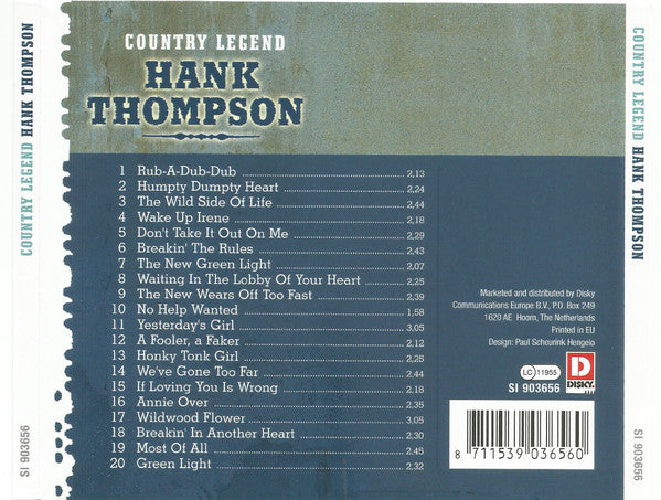 Hank Thompson : Country Legend (CD, Comp)