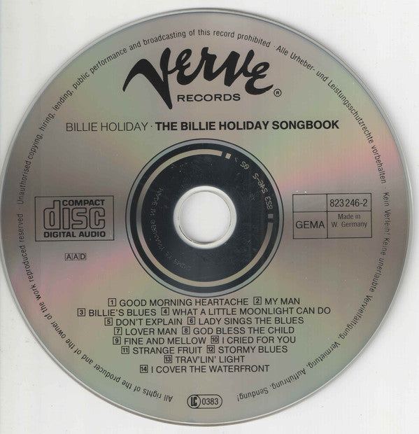 Billie Holiday : The Billie Holiday Songbook (CD, Comp, RP, PMD)