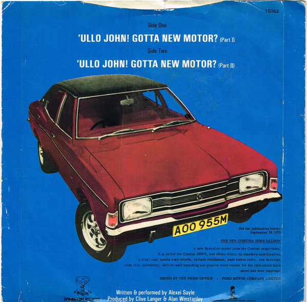 Alexei Sayle - Ullo John! Gotta New Motor? (7) (Very Good Plus (VG)) - DaddyPop