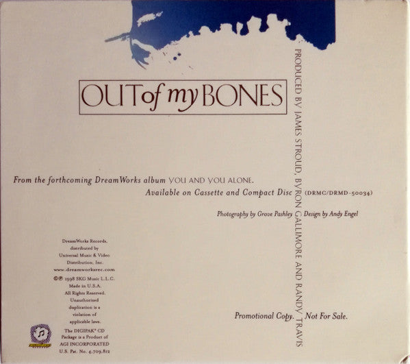 Randy Travis : Out Of My Bones (CD, Single, Promo)