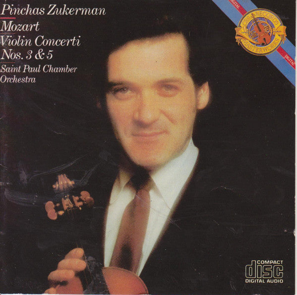 Wolfgang Amadeus Mozart, Pinchas Zukerman, The Saint Paul Chamber Orchestra : Violin Concerti Nos. 3 & 5 (CD, Album, RE)