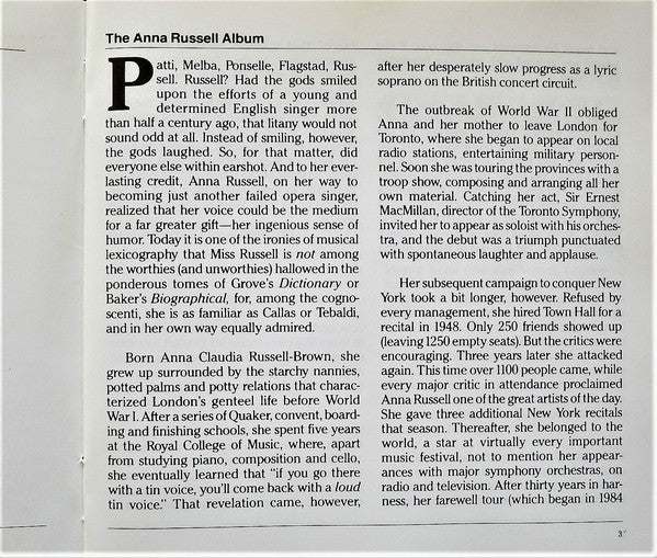 Anna Russell - The Anna Russell Album? (CD) (Near Mint (NM Or M-)) - DaddyPop