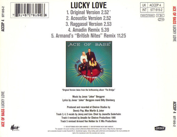 Ace Of Base - Lucky Love (CD) (Very Good Plus (VG)) - DaddyPop