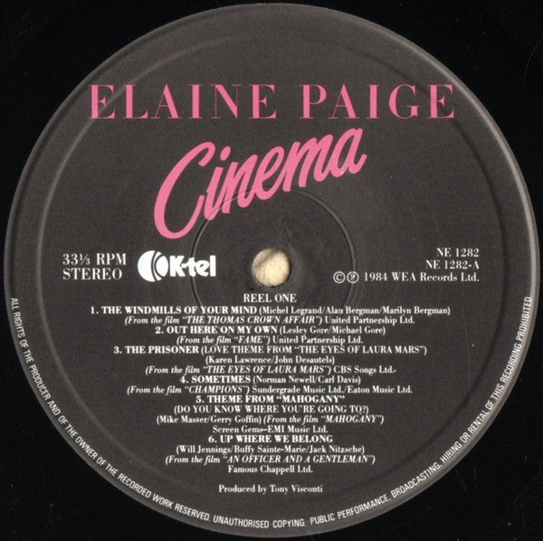 Elaine Paige : Cinema (LP, Album)