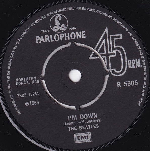 The Beatles : Help! b/w I'm Down (7", Single, Mono, RE)