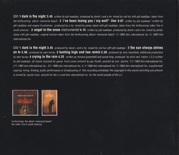 a-ha : Dark Is The Night (CD, Single, CD1)