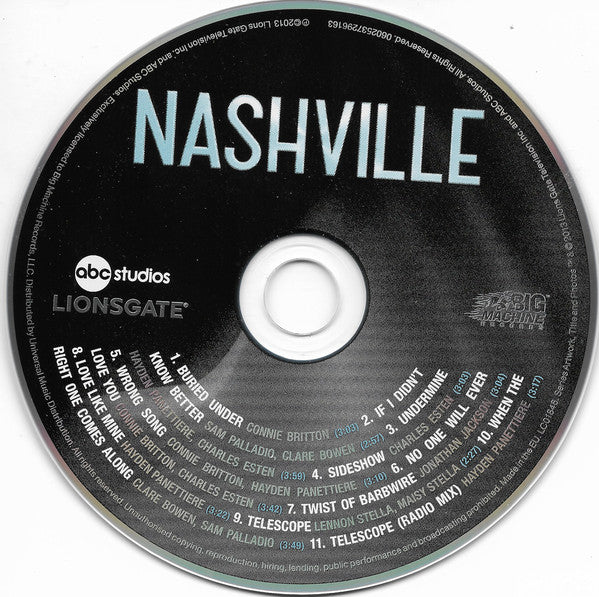 Nashville Cast : The Music Of Nashville: Original Soundtrack (Season 1 | Volume 1) (CD, Album)
