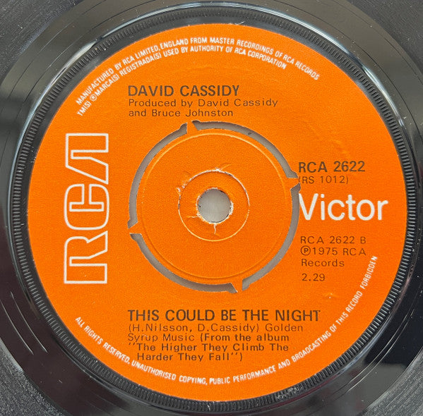 David Cassidy : Darlin' (7")