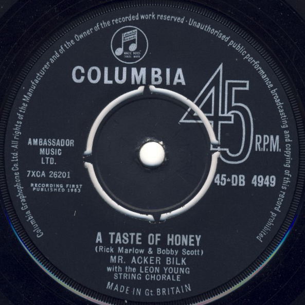 Acker Bilk With The Leon Young String Chorale - A Taste Of Honey (7) (Very Good Plus (VG)) - DaddyPop
