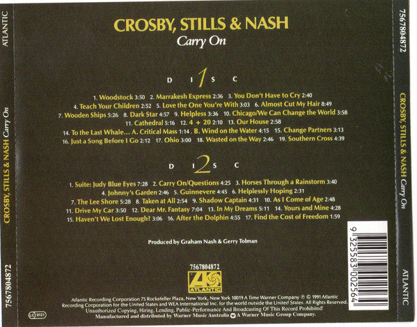 Crosby, Stills & Nash : Carry On (2xCD, Comp, RE, RM)