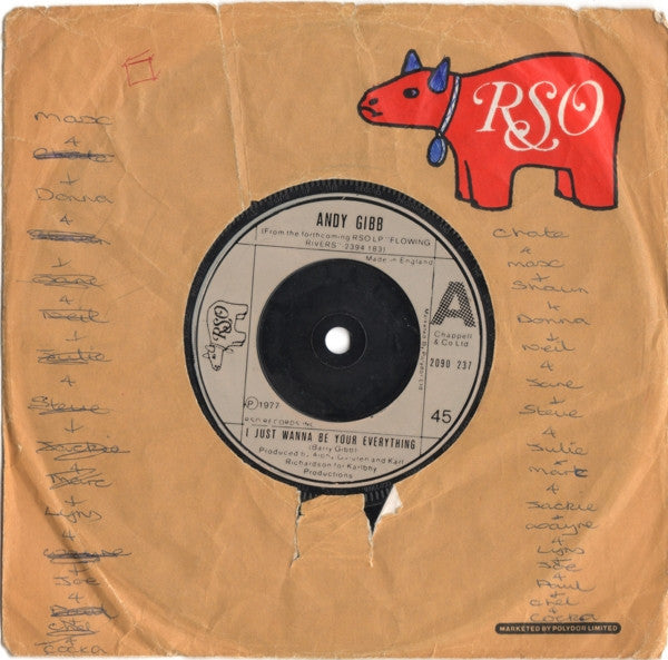 Andy Gibb - I Just Wanna Be Your Everything (7) (Very Good (VG)) - DaddyPop