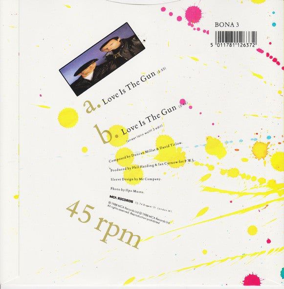 Blue Mercedes : Love Is The Gun (7", Single, Blu)