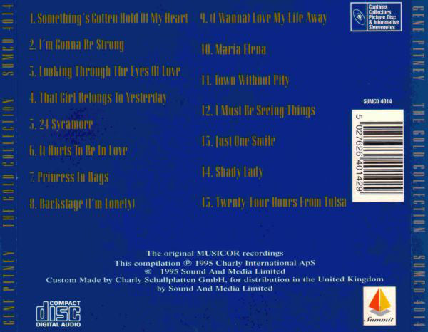 Gene Pitney : The Gold Collection (15 Classic Hits) (CD, Comp)