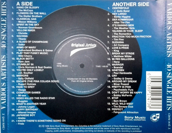 Various : 40 Single Hits: Volume 1 (2xCD, Comp)