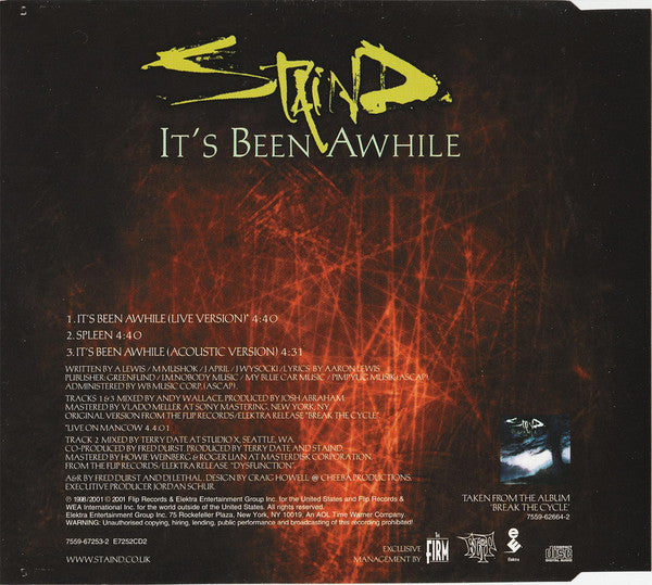 Staind : It's Been Awhile (CD, Single, CD2)