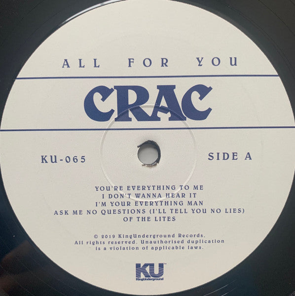 C.R.A.C. : All For You (LP, Album, RE)