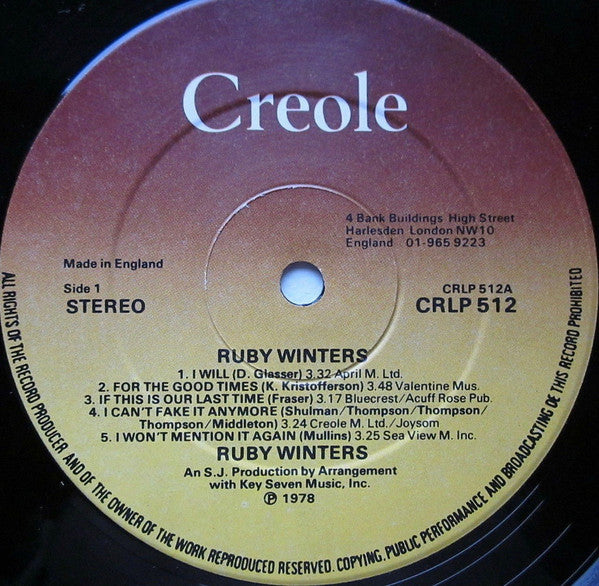 Ruby Winters : Ruby Winters (LP, Album)