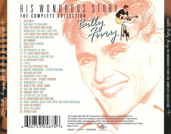 Billy Fury : His Wondrous Story: The Complete Collection (CD, Comp, Sta)
