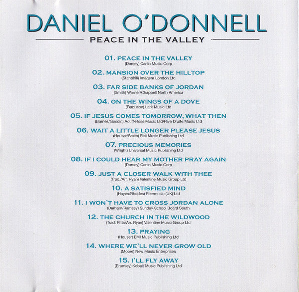 Daniel O'Donnell : Peace In The Valley (CD, Album)