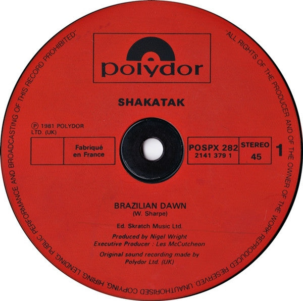 Shakatak : Brazilian Dawn / You Never Know (12")