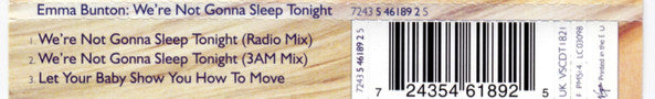 Emma Bunton : We're Not Gonna Sleep Tonight (CD, Single)