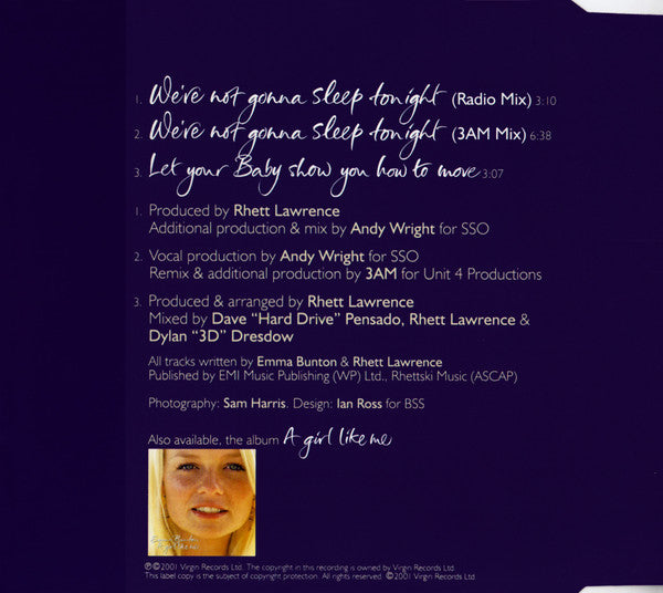 Emma Bunton : We're Not Gonna Sleep Tonight (CD, Single)