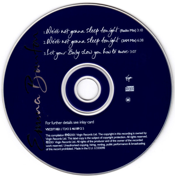 Emma Bunton : We're Not Gonna Sleep Tonight (CD, Single)
