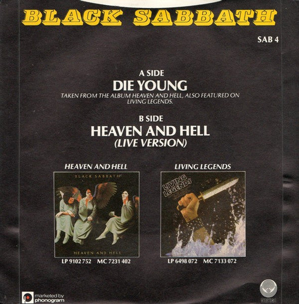 Black Sabbath - Die Young (7) (Very Good Plus (VG)) - DaddyPop