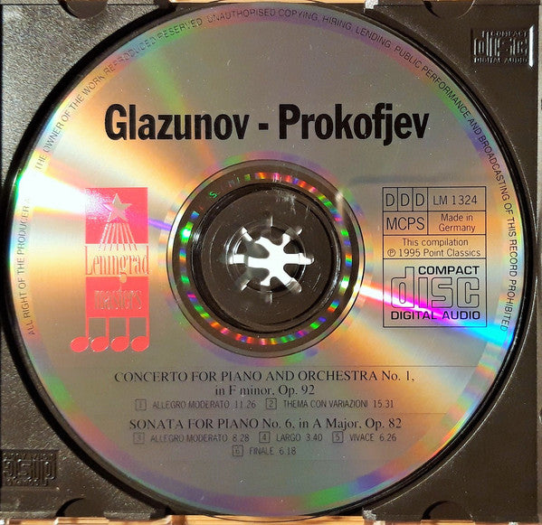 Alexander Glazunov, Sergei Prokofiev, Sviatoslav Richter : Piano Concerto No. 1, Piano Sonata No. 6 (CD, RM)