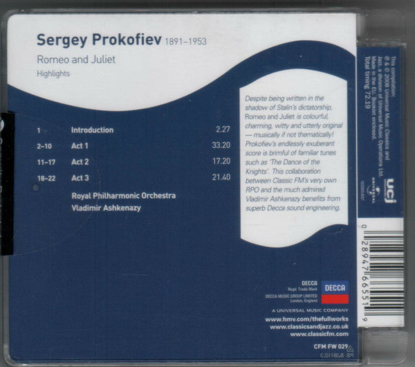 Sergei Prokofiev : Romeo and Juliet (CD, Comp)