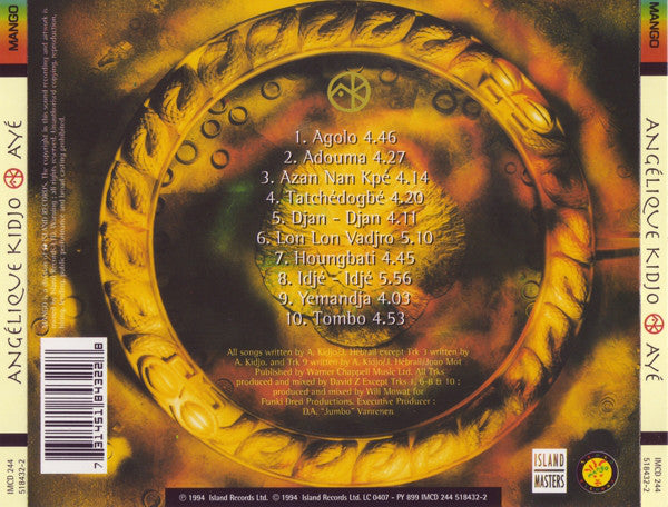 Anglique Kidjo - Ay (CD) (Very Good Plus (VG)) - DaddyPop