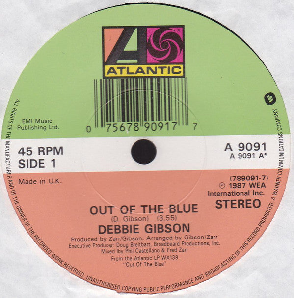 Debbie Gibson : Out Of The Blue (7", Single)