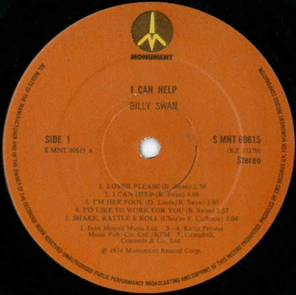 Billy Swan : I Can Help (LP, Album)