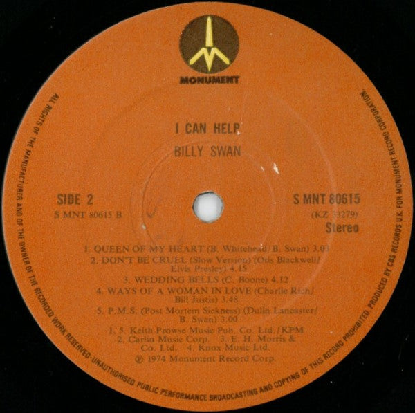 Billy Swan : I Can Help (LP, Album)