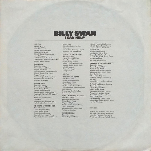 Billy Swan : I Can Help (LP, Album)