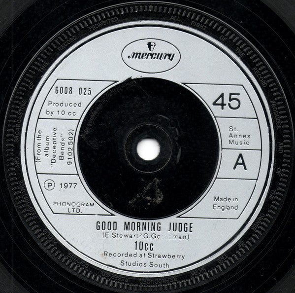 10cc : Good Morning Judge (7", Single, Sil)