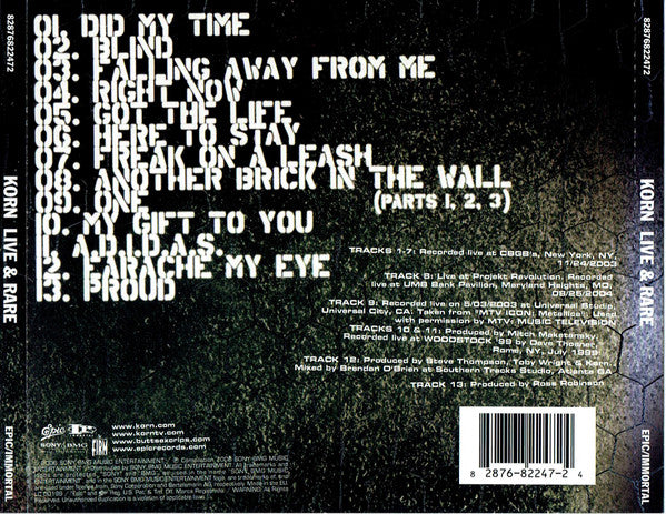 Korn : Live & Rare (CD, Comp)