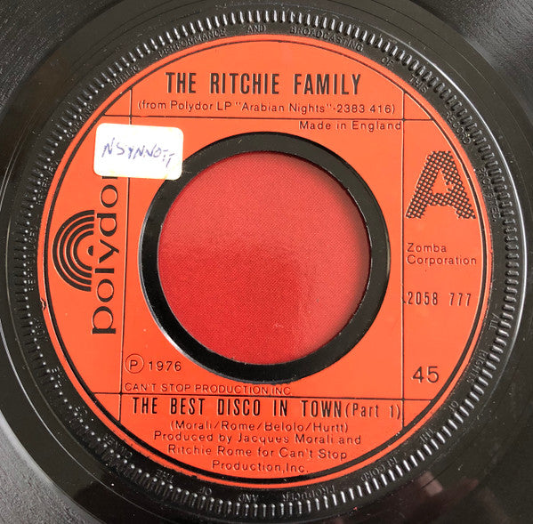 The Ritchie Family : The Best Disco In Town (7", Single, Hol)