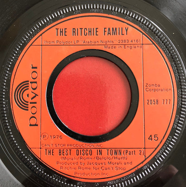 The Ritchie Family : The Best Disco In Town (7", Single, Hol)