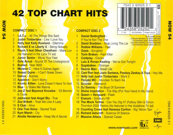 Various : Now That's What I Call Music! 54 (2xCD, Album, Comp)