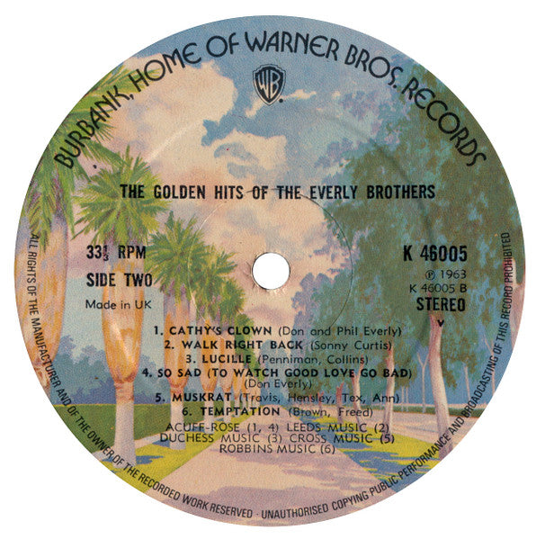 Everly Brothers : The Golden Hits Of (LP, Comp, RE, Bur)