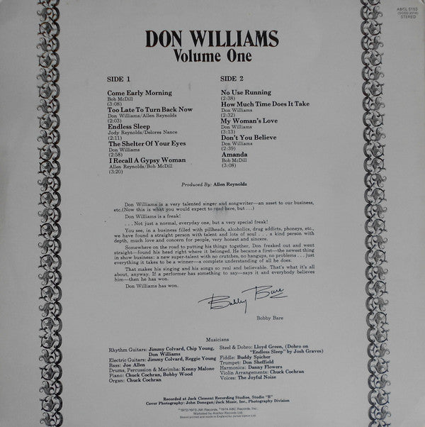 Don Williams (2) : Volume One (LP, Album)