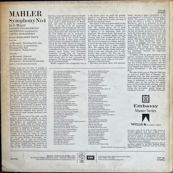 Gustav Mahler, London Philharmonic Orchestra, Jascha Horenstein : Fourth Symphony (LP)