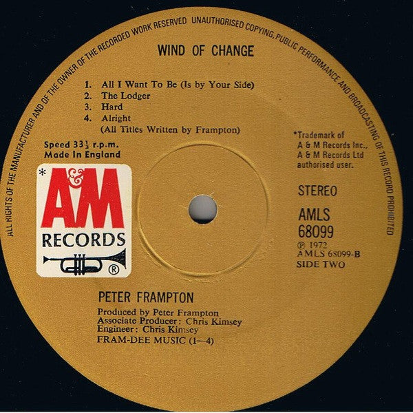 Peter Frampton - Wind Of Change (LP) (Very Good (VG)) - DaddyPop