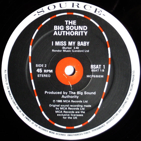 The Big Sound Authority* : This House (Is Where Your Love Stands) (12")