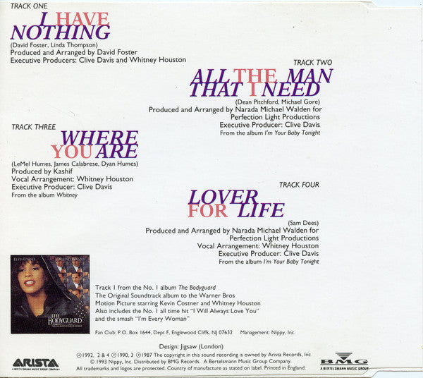Whitney Houston : I Have Nothing (CD, Single)